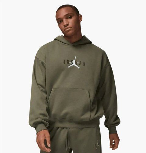Jordan Brooklyn Fleece Oversize Stretch Pullover Hoodie Green IB9097-222 фото